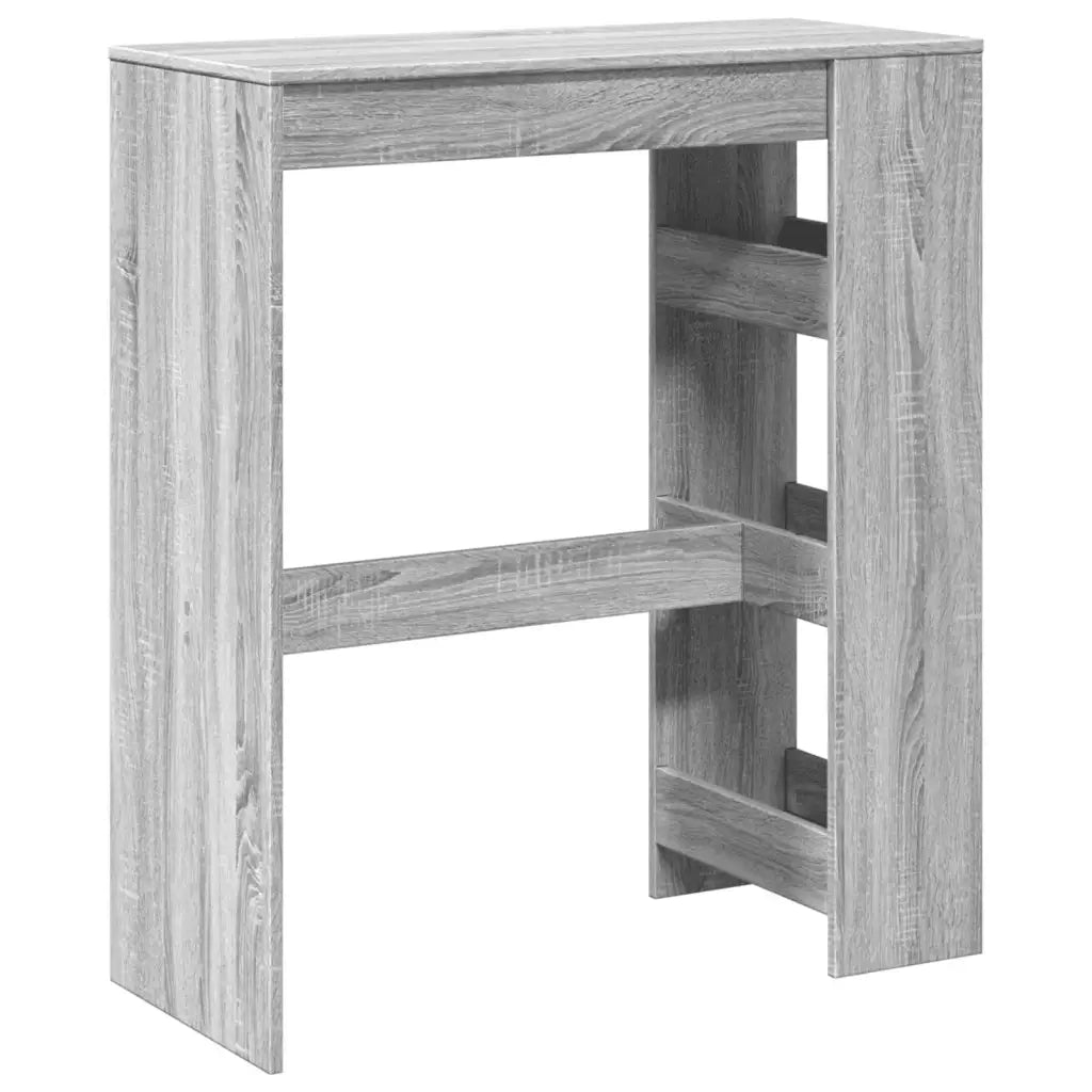 Tavolo Bar con Rastrelliera Grigio 90x40x103,5 cm Multistrato