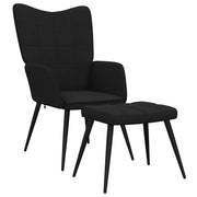 Poltrona Relax con Poggiapiedi Nera in Tessuto cod mxl 18433