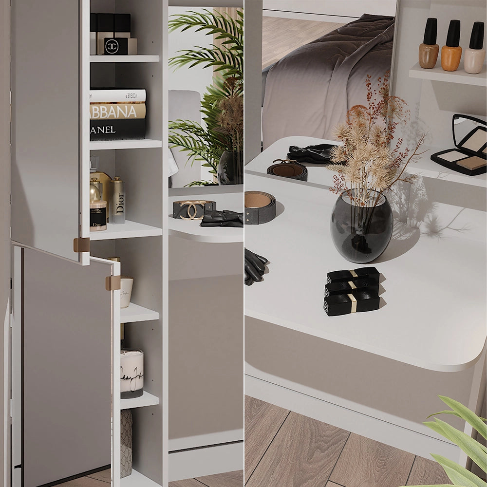 Vicco Tavolino da toilette Bianco 122.9 cm con specchio