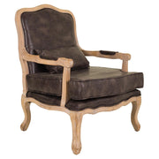 Poltrona in legno imbottita marrone 64x72x92h