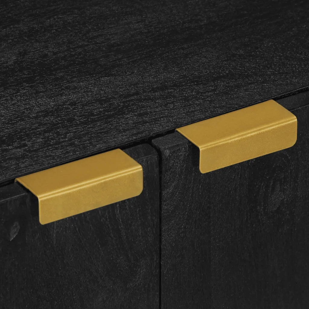 Credenza | Madia | Buffet da pranzo | Armadio da pranzo Nera 60x33x75 cm in Legno Multistrato