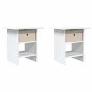 Set di 2 Comodini | Armadio da Notte | Mobiletto da notte Bianco 41 x 40 x 45 cm Legno multistrato