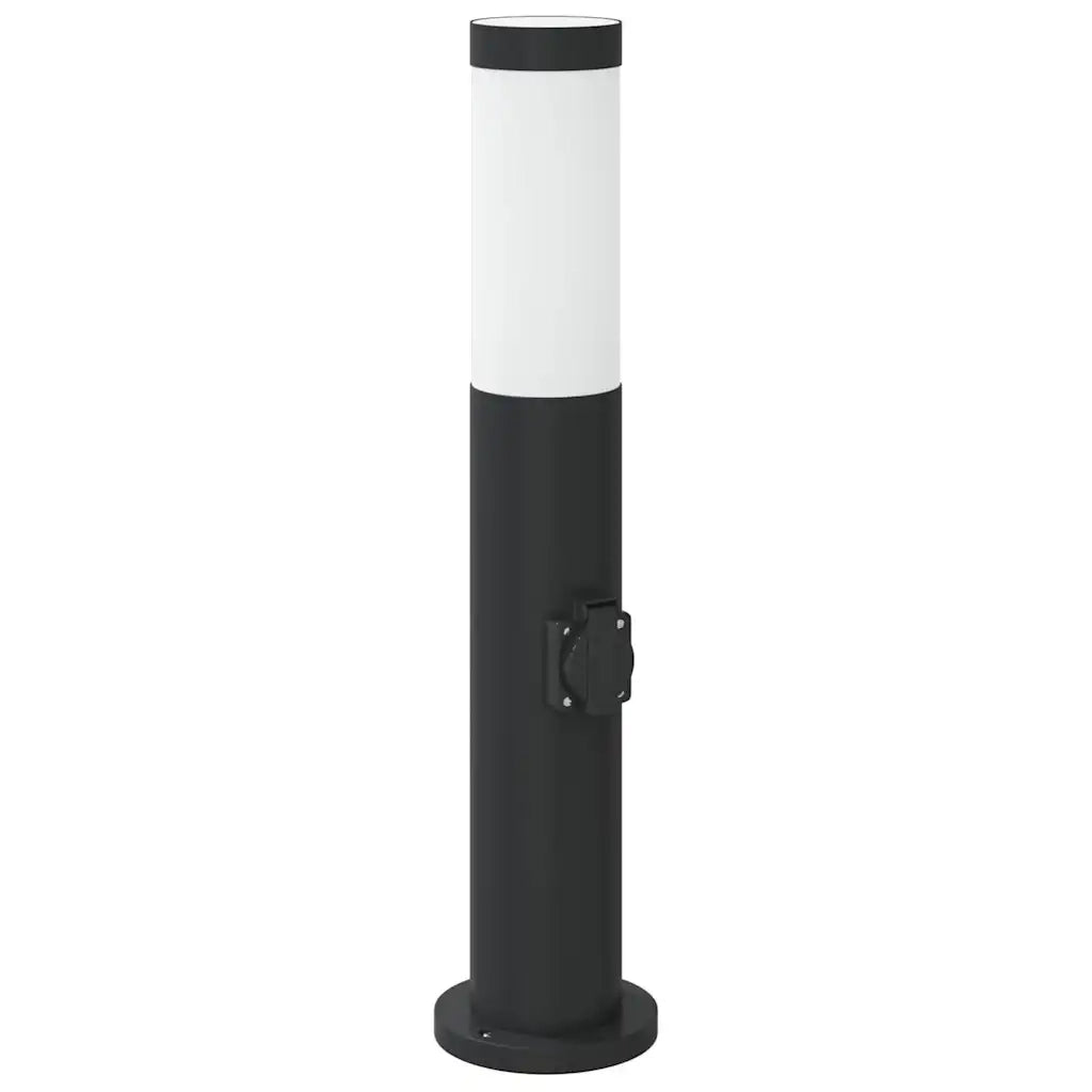 Lampioni a palo con presa elettrica 3 pz 50 cm Acciaio Inox IP44 4006036