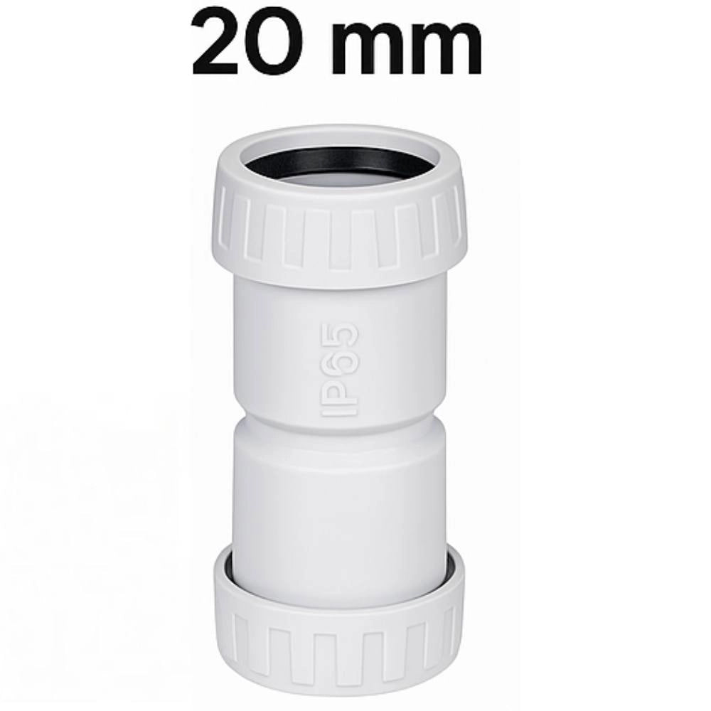Faeg raccordo tubo rigido manicotto ip65 vari diametri tecnopolimero grigio *** diametro 20 millimetri, confezione 1