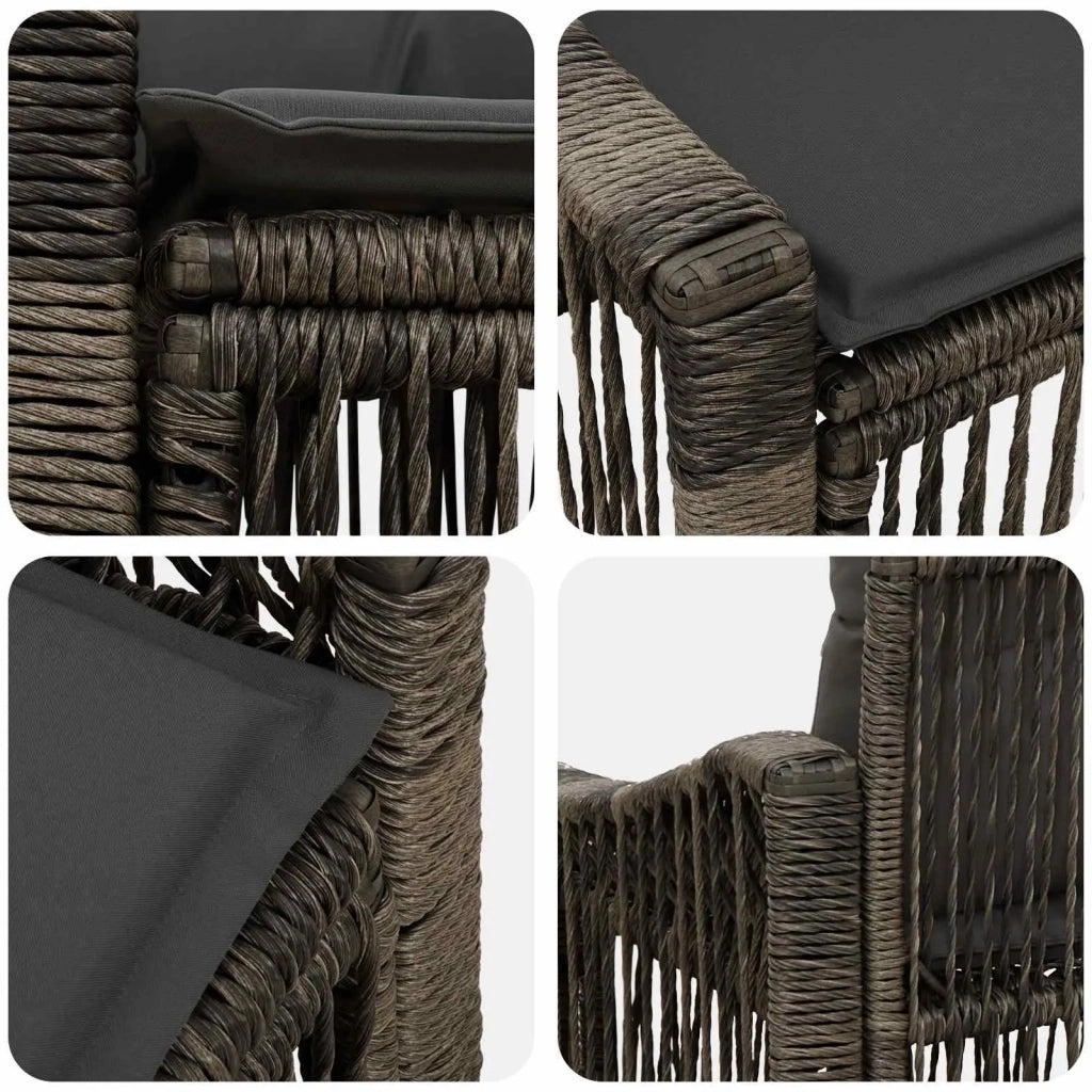 Divano da giardino 2-Numero di posti Grigio polyrattan 42026708