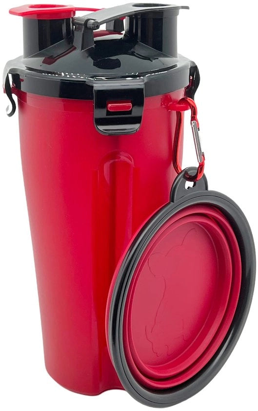 Porta cibo per cani 800 ml - Portatile - Sacchetto pieghevole in silicone - Imbottito - Tappi ermetici - Materiale duraturo