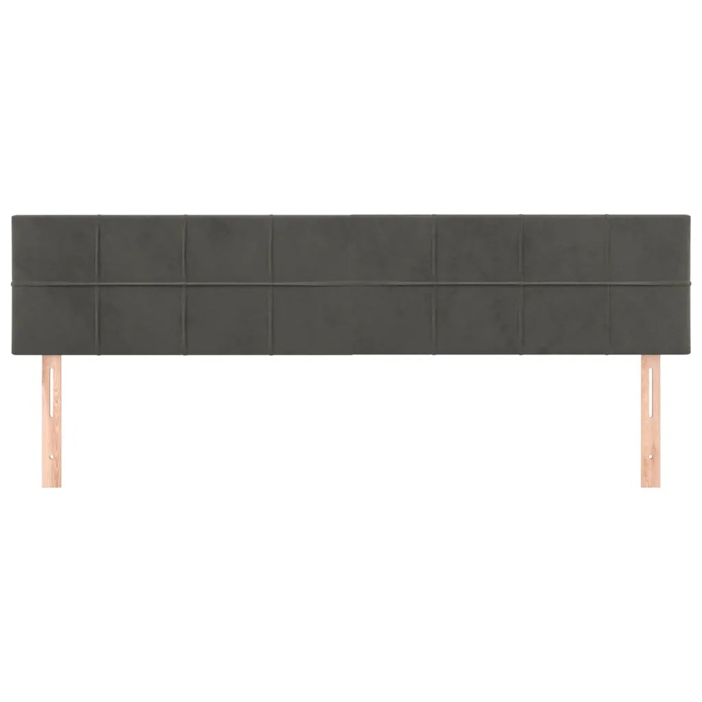 Testiera 2 pz Grigio Scuro 90x5x78/88 cm in Velluto