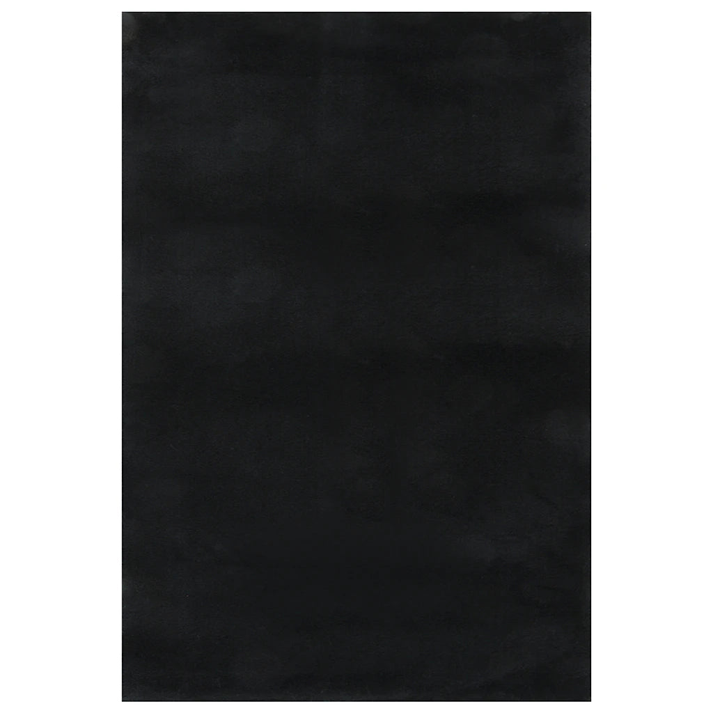 Tappeto Lavabile Soffice Pelo Corto 160x230 cm Antiscivolo Nero