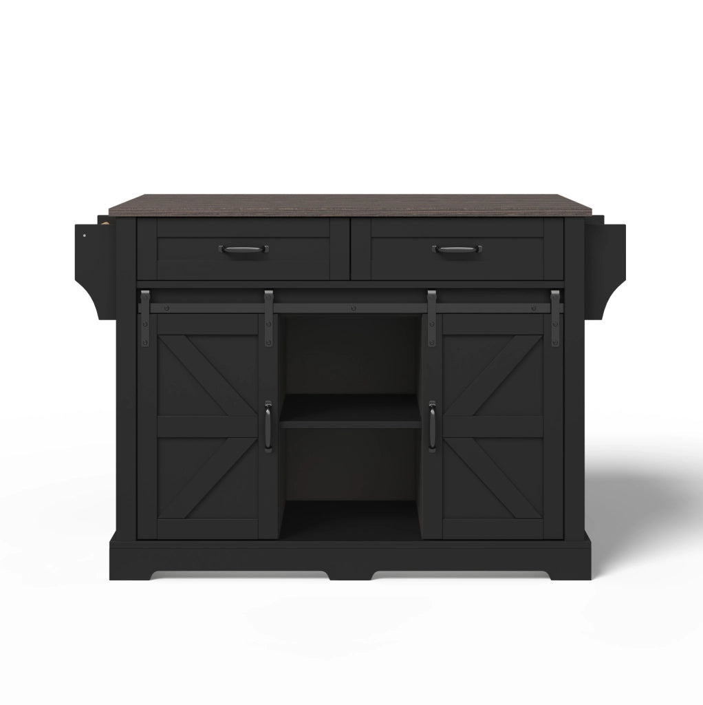 Carrello da cucina 120x45(70)x91 cm con piano ribaltabile; ruote; MDF nero