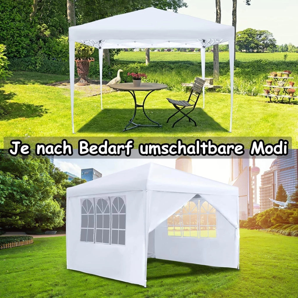 Gazebo pieghevole, 2,5 x 2,5 m, con pannelli laterali e finestre e borsa per il trasporto, in poliestere, protezione UV, pieghevole, impermeabile, protezione dal vento, per esterni, tipo C