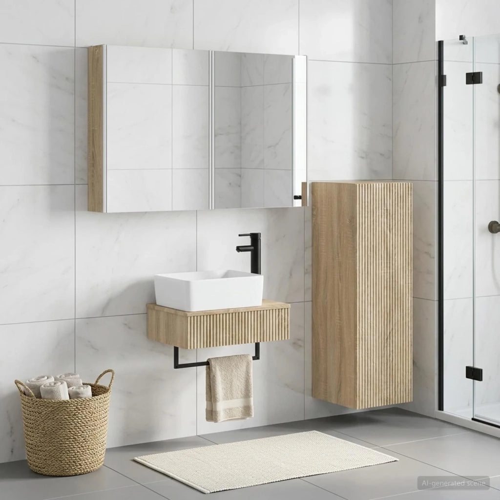 Set di mobili per il bagno 4 pz Rovere Sonoma 3407401