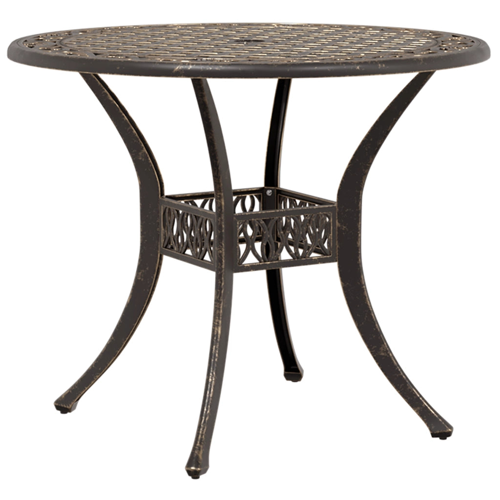 Set da pranzo da giardino in alluminio pressofuso bronzo, 5 pezzi