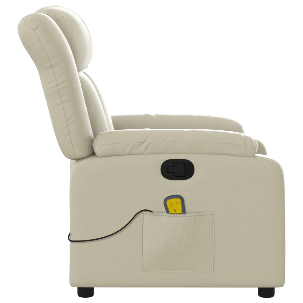 Divano Sedia-Poltrona reclinabile massaggiante in Similpelle Crema 616844