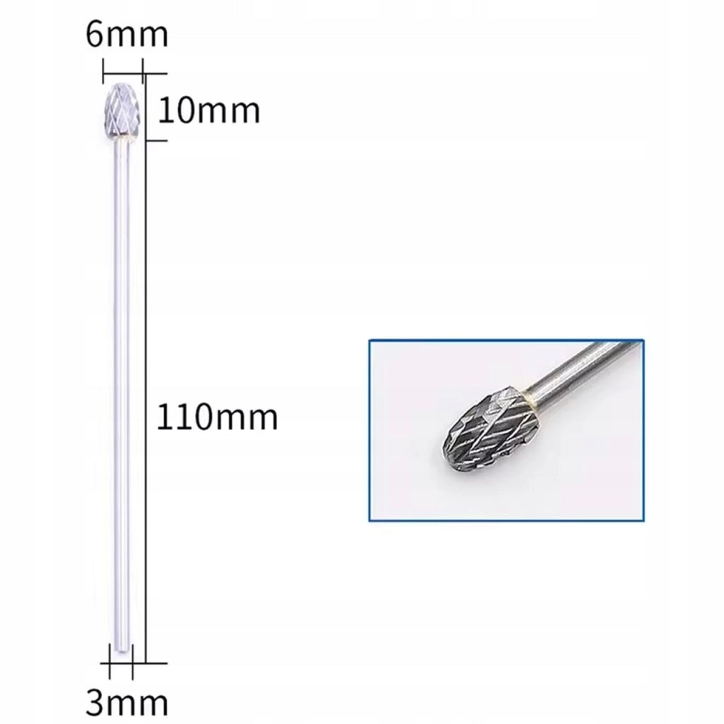 Set di Frese Rotative in Carburo di Tungsteno – Compatibile con Dremel e Altri | 10 Pezzi, Doppio Taglio, 3 mm, 100 mm