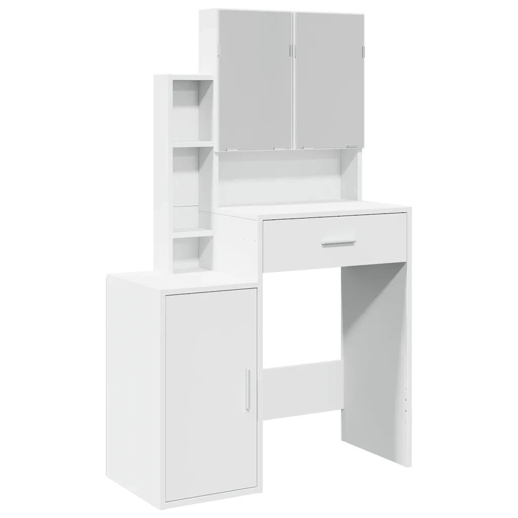 Toeletta | Tavolo da Trucco con Armadietto Bianco 80x35x132 cm