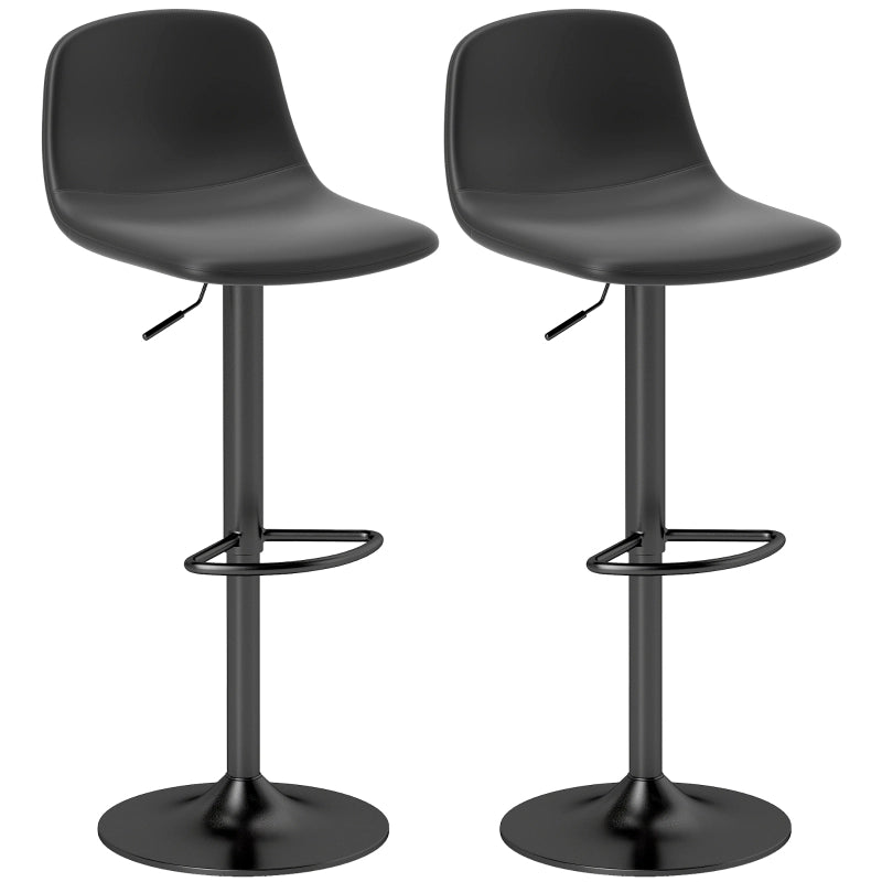 SGABELLO BAR Set da 2 pezzi Altezza regolabile 58-78 cm Nero