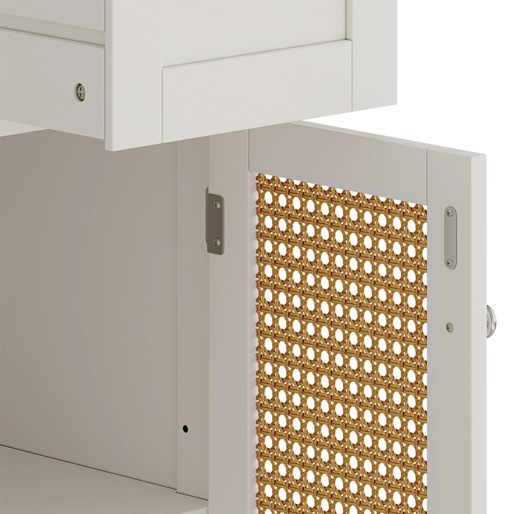 Vicco Mobiletto bagno Bianco 32 x 87 cm con anta e cassetto