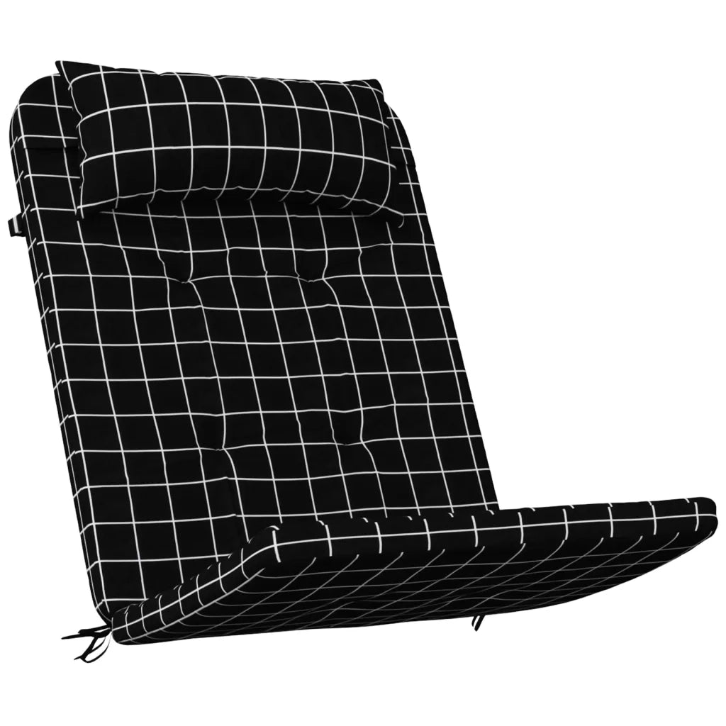vidaXL Cuscini Sedia Adirondack 2 pz a Quadri Neri in Tessuto Oxford