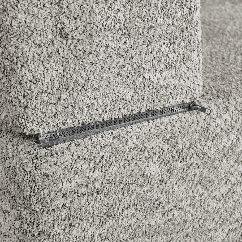 Divano modulare letto in tessuto con tasche laterali e schienale reclinabile, grigio chiaro 199 × 194 × 39 cm