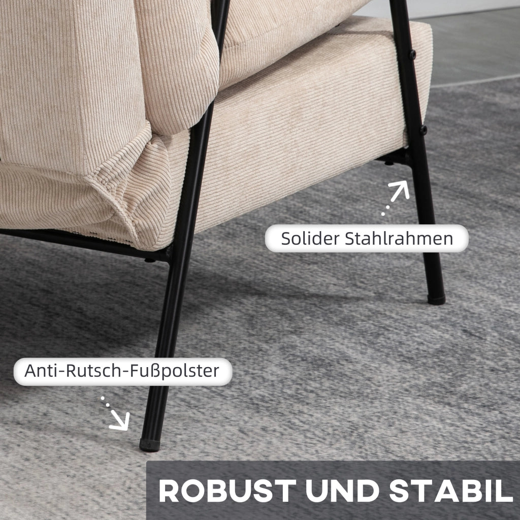 Poltrona Relax con Poggiapiedi ¨C zephmum ¨C 68x91,5x88 cm, Beige