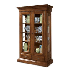 Vetrina classica 2 porte in legno grezzo l.125 p.48 h.196 (606) - Mobili 2G