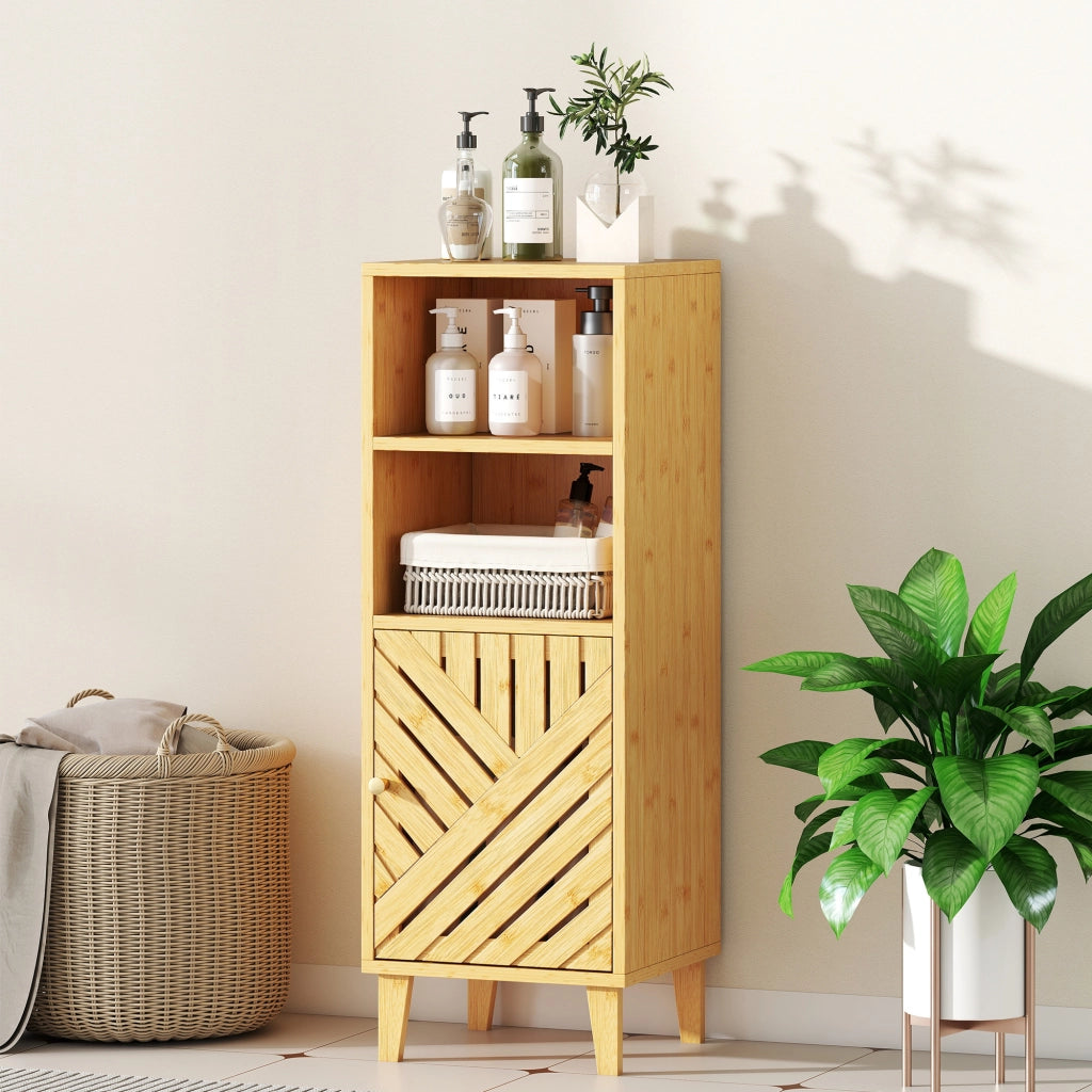 Mobile da bagno ¨C zephmum ¨C effetto legno naturale 32x30x90 cm