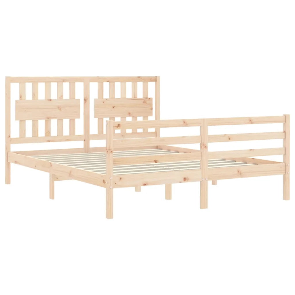 Giroletto con Testiera-Struttura Letto con testiera 160x200 cm in Legno Massello 995602