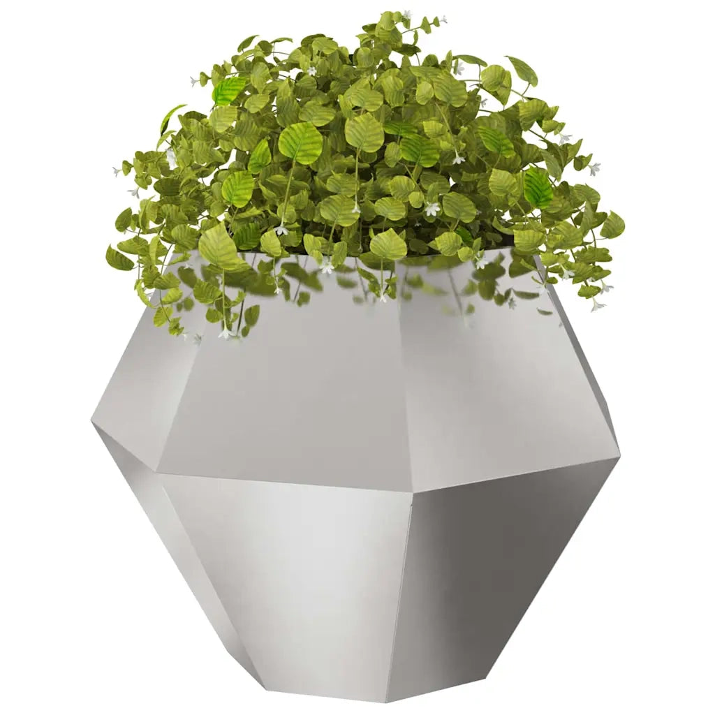 Fioriera 2 pcs Argento 100 x 100 x 80 cm Acciaio inossidabile