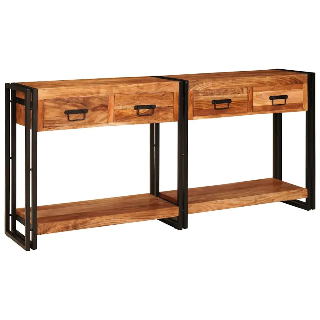 Tavoli consolle 2 pcs Marrone Legno di Acacia Massello 3324224
