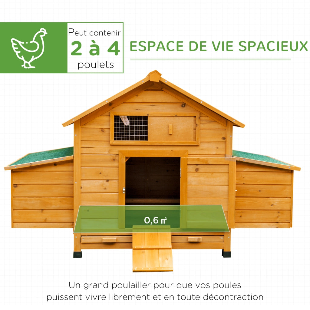 Pollaietto per 4 galline in legno ¨C zephmum ¨C giallo