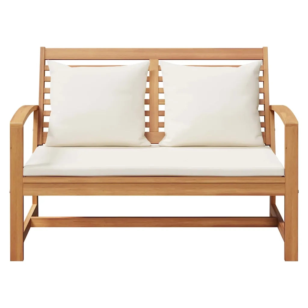 Sedia da giardino-Panchina Marrone e Crema 110 x 66 x 76 cm Legno di teak solido