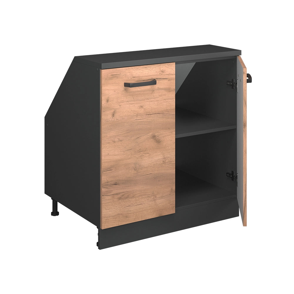 Mobile sottotetto Rion Rovere dorato/Antracite 80 x 83.8 cm con 2 porte, carcassa 60 cm profondità Vicco
