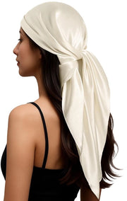 Fascia per capelli 100% lana di mora 90x90 cm - Avvolgente anti-frizz - Ipoadipeno - Benda per capelli di lusso - Regalo - Classe 6A - Sciarpa
