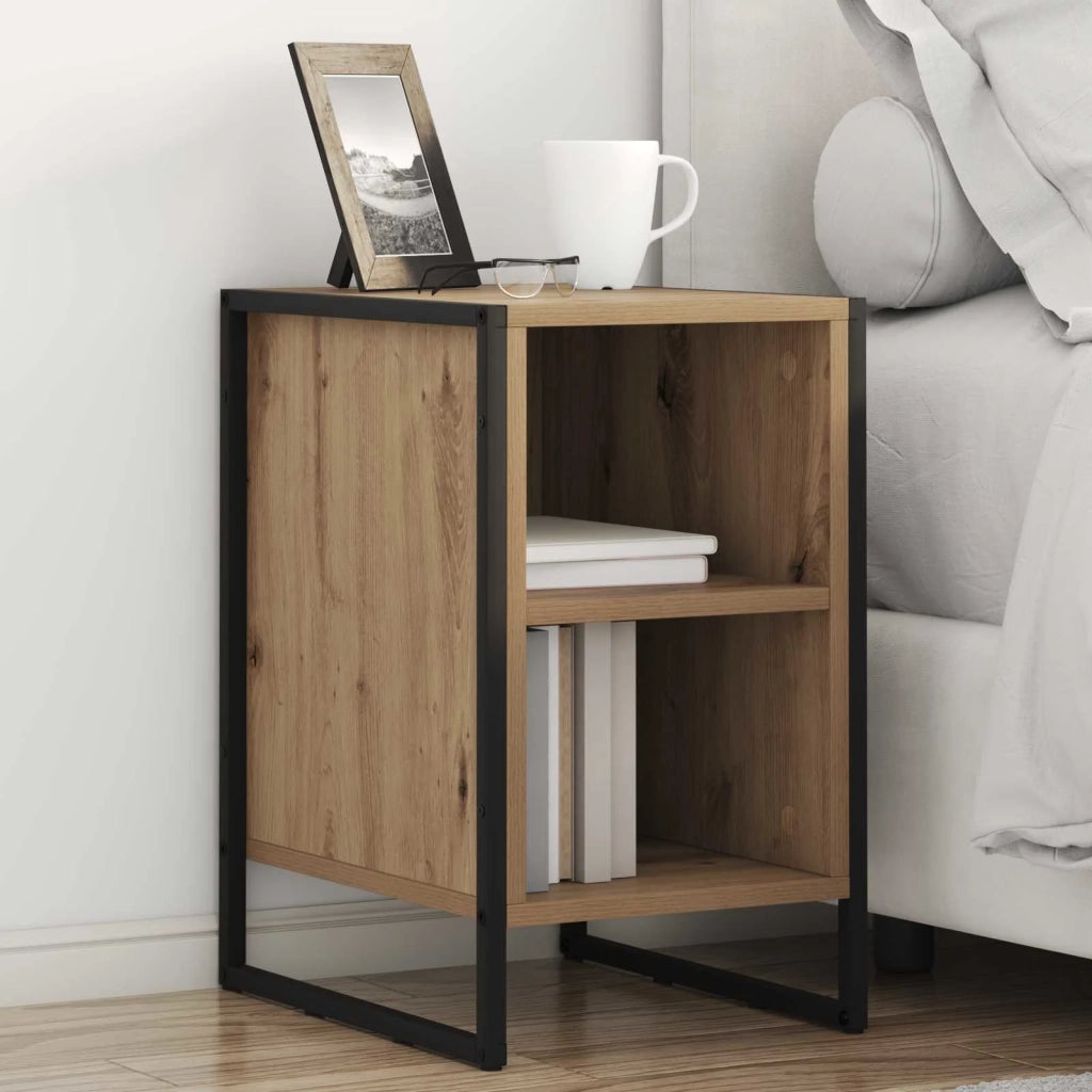 Comodino-Tavolino da notte Rovere Artigianale 39.5 x 30 x 50 cm Legno multistrato