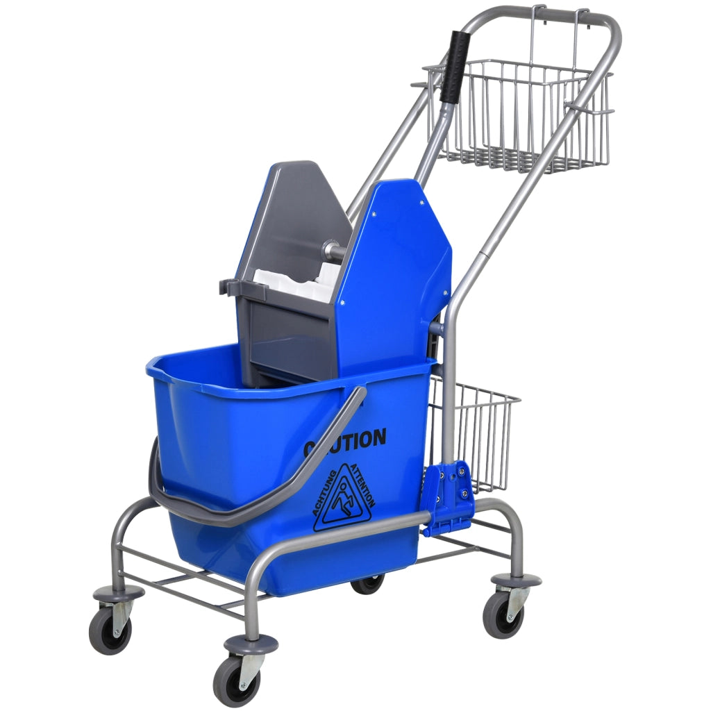 Carrello Pulizie Professionale con Pressa e Secchio 26L ¨C Xylo ¨C Blu 73x45x95cm