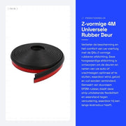Gomma di sigillatura a forma Z - Auto Porta/Fenestra - Resistente all'usura - Gomma EPDM - Isolante del rumore - Sostenibile - Gomma di sigillatura per porte