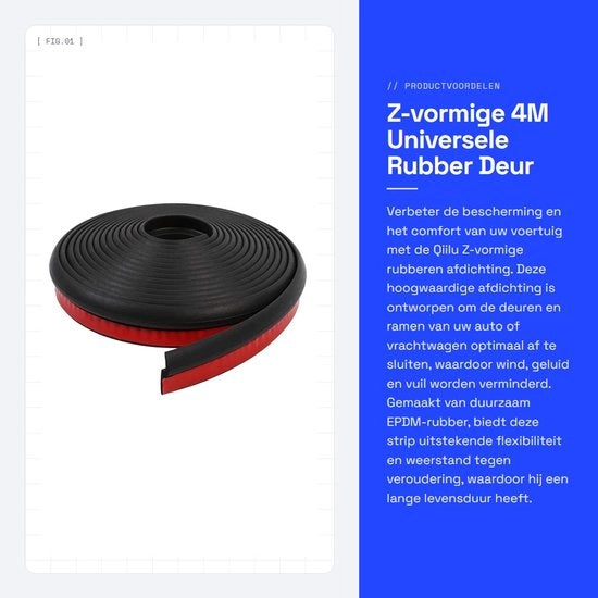 Gomma di sigillatura a forma Z - Auto Porta/Fenestra - Resistente all'usura - Gomma EPDM - Isolante del rumore - Sostenibile - Gomma di sigillatura per porte