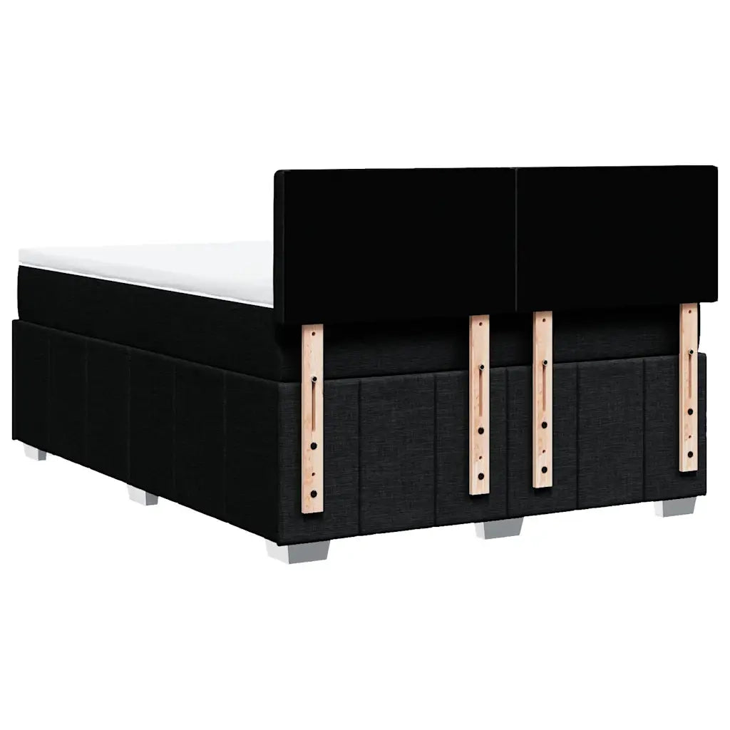 Giroletto a Molle con Materasso Nero 140x200 cm in Tessuto