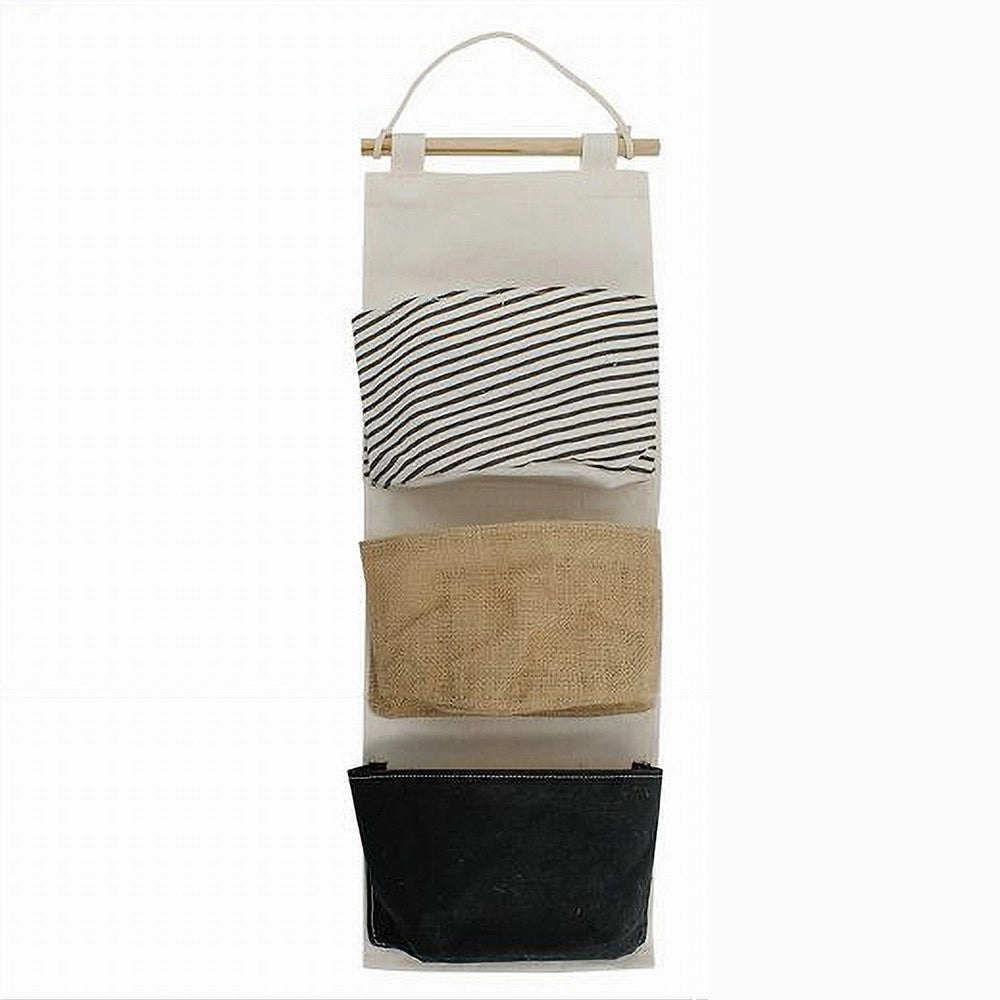 Trade Shop - Porta Oggetti Organizer Da Appendere 3 Tasche In Tessuto Bagno Camera 10478 -