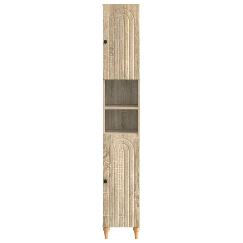 Armadio da Bagno con Ripiano Aperto ALKMAAR Rovere Sonoma 896157