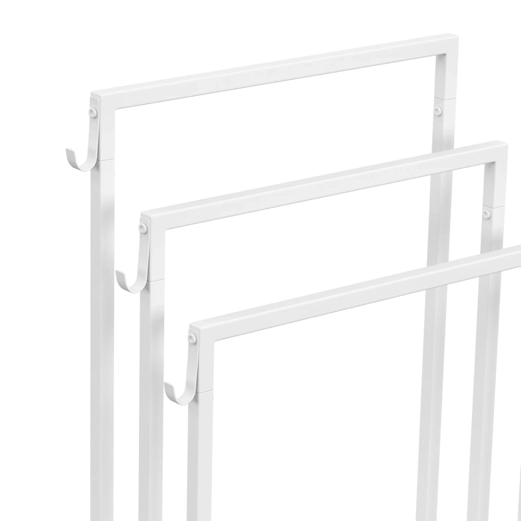 IDMarket - DALLAS Portasciugamani a pavimento a 3 livelli in metallo bianco, design industriale