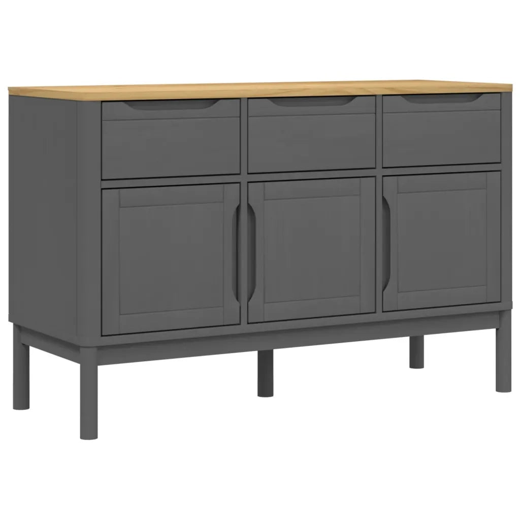 Credenza FLORO Grigia 114x43x74 cm in Legno Massello di Pinocod mxl 117326
