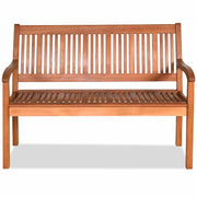 Panchina di legno 126 x 63 x 91 cm, Panchina da giardino per 2 persone con schienale curvo e braccioli ampi