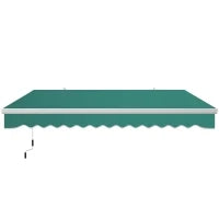 Tenda da Sole per Esterno Avvolgibile a Manovella in Metallo e Alluminio, 4x2.5m, Verde Scuro