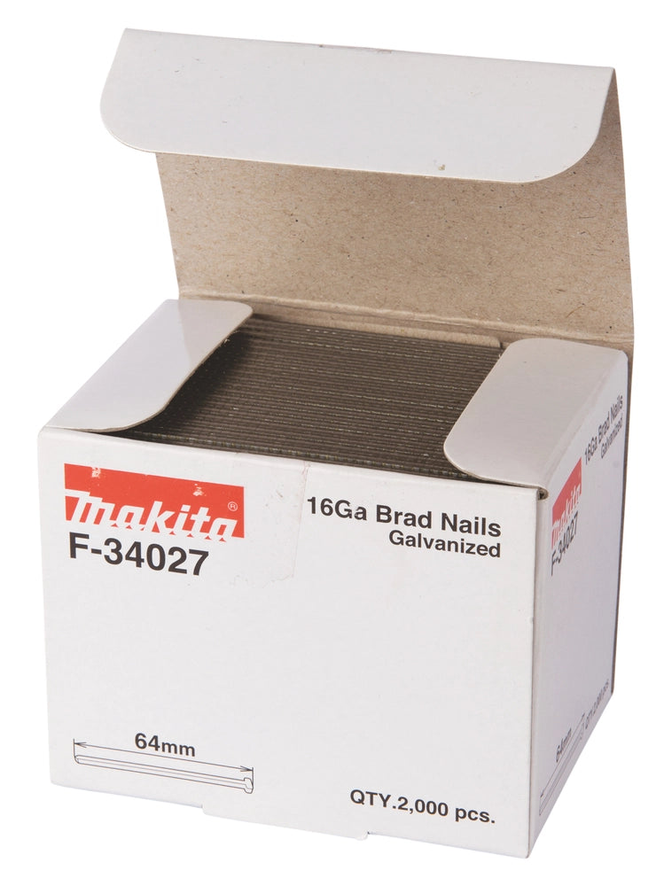 Makita F-34027 – Chiodi Brad 16 GA 64 mm (2000 pezzi) | consumabili per pistole chiodatrici