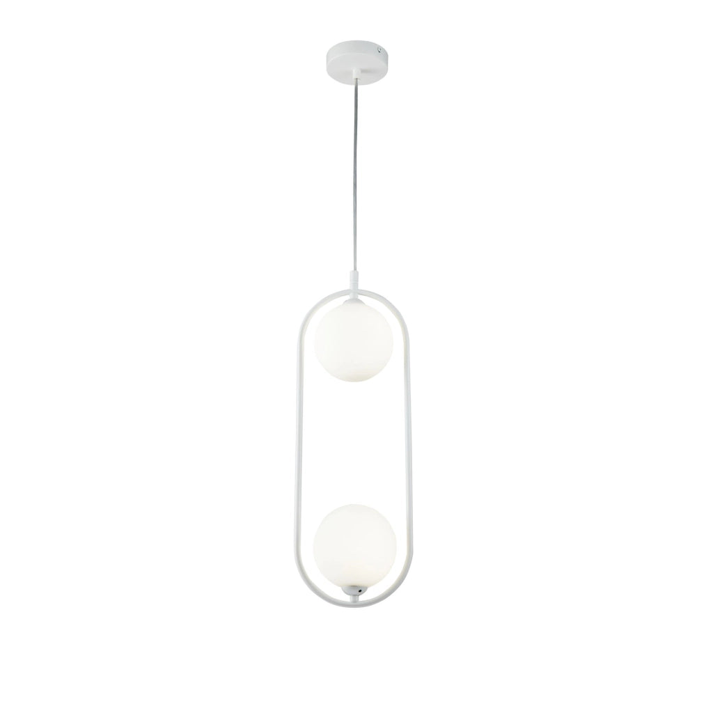 Lampada a sospensione Maytoni Ring 2 sfere bianche G9