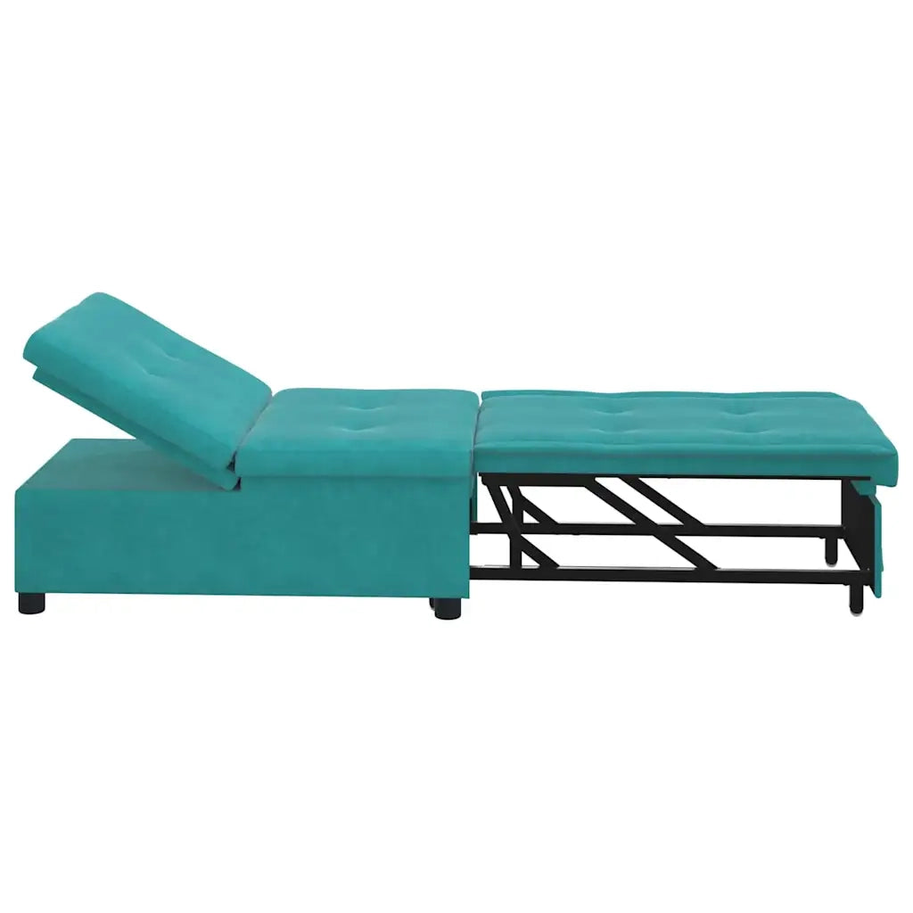 vidaXL Divano Letto Turchese 67 x 194 x 38 cm Velluto