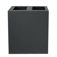 Pattumiera per Raccolta Differenziata 2 Scomparti Capacità 120 lt 60x30x80 cm in Acciaio Antracite