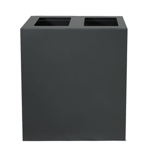 Pattumiera per Raccolta Differenziata 2 Scomparti Capacità 120 lt 60x30x80 cm in Acciaio Antracite