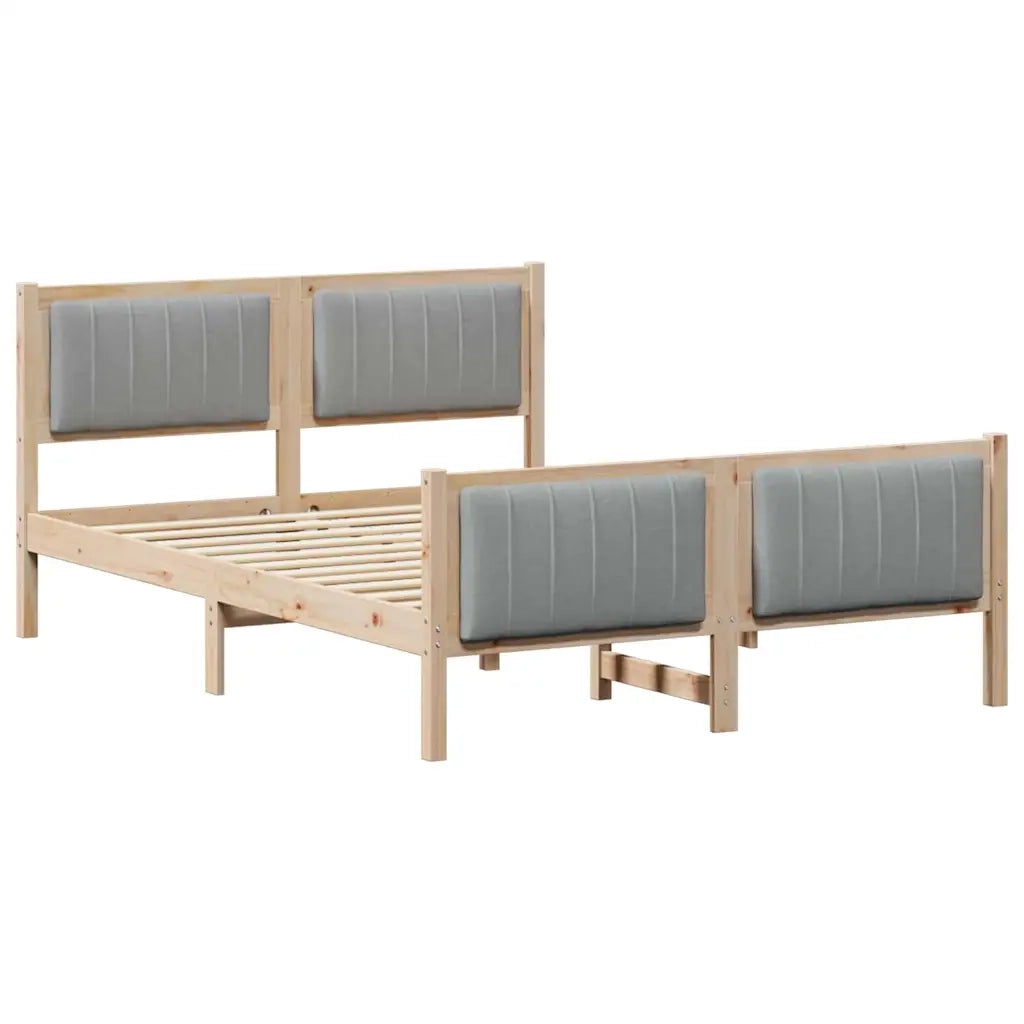 Struttura del Letto Marrone e grigio chiaro 140 x 190 cm 3394323